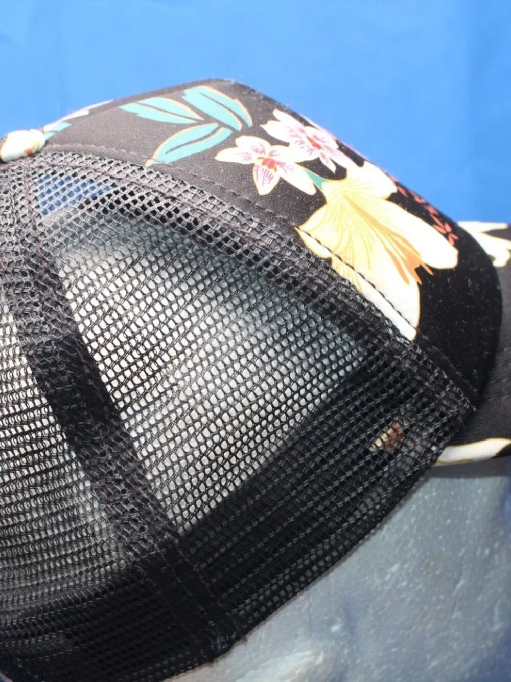 Billabong youth trucker snapback hat Black Blue Floral Tropical Purple